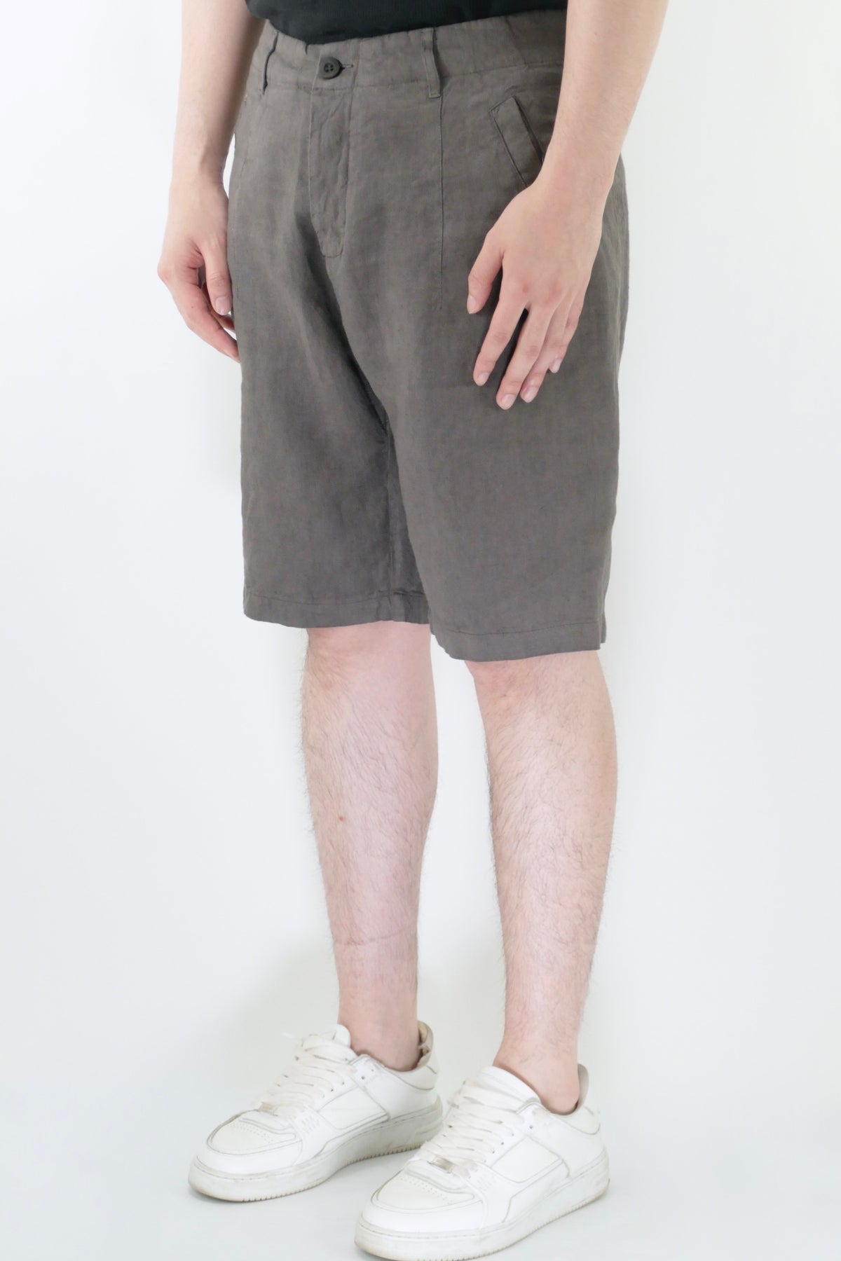 Athoa Bermuda Linen Shorts - Fango