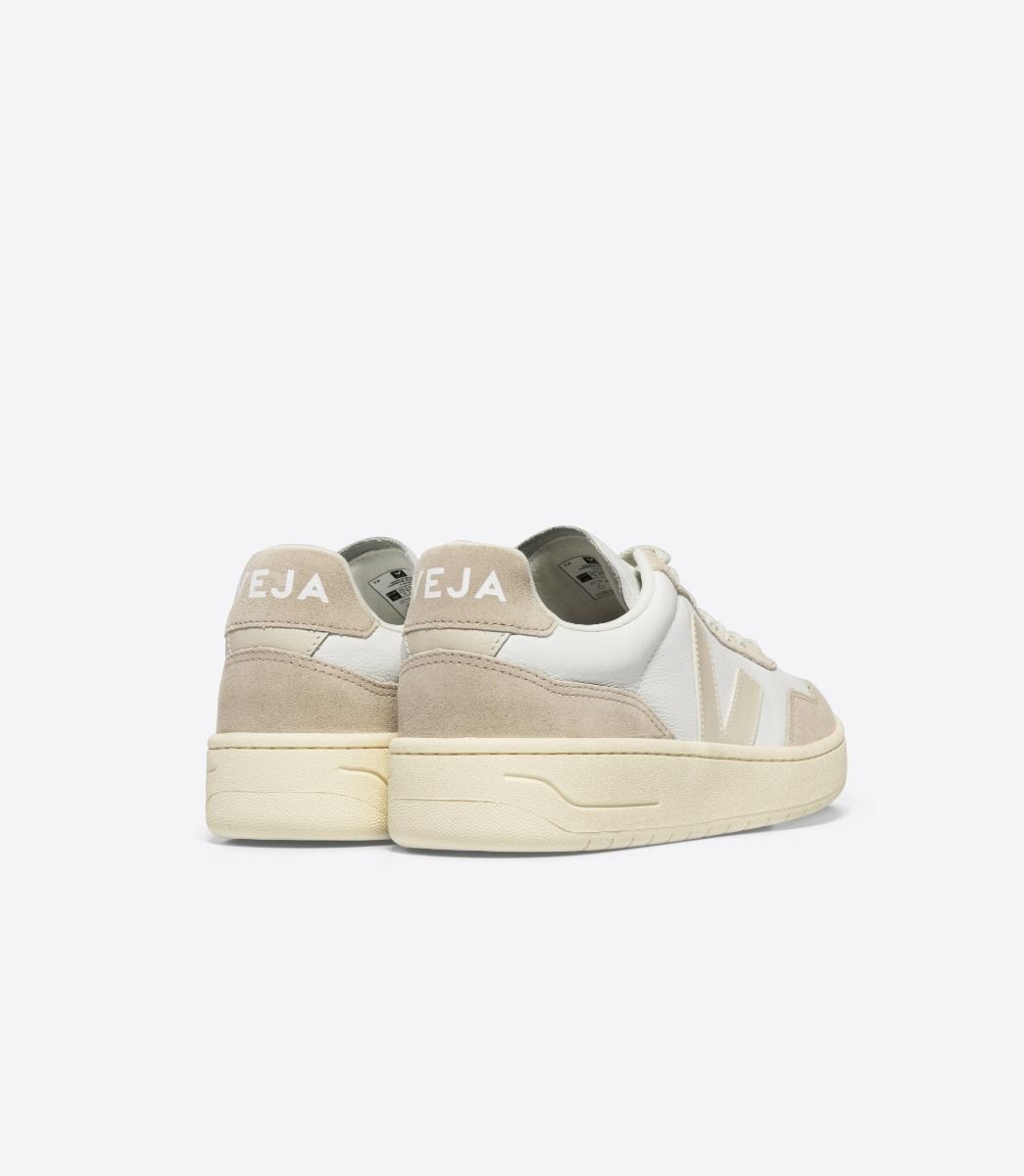 Veja  Mens V-90 O.T. Leather Sneakers - White/Cream