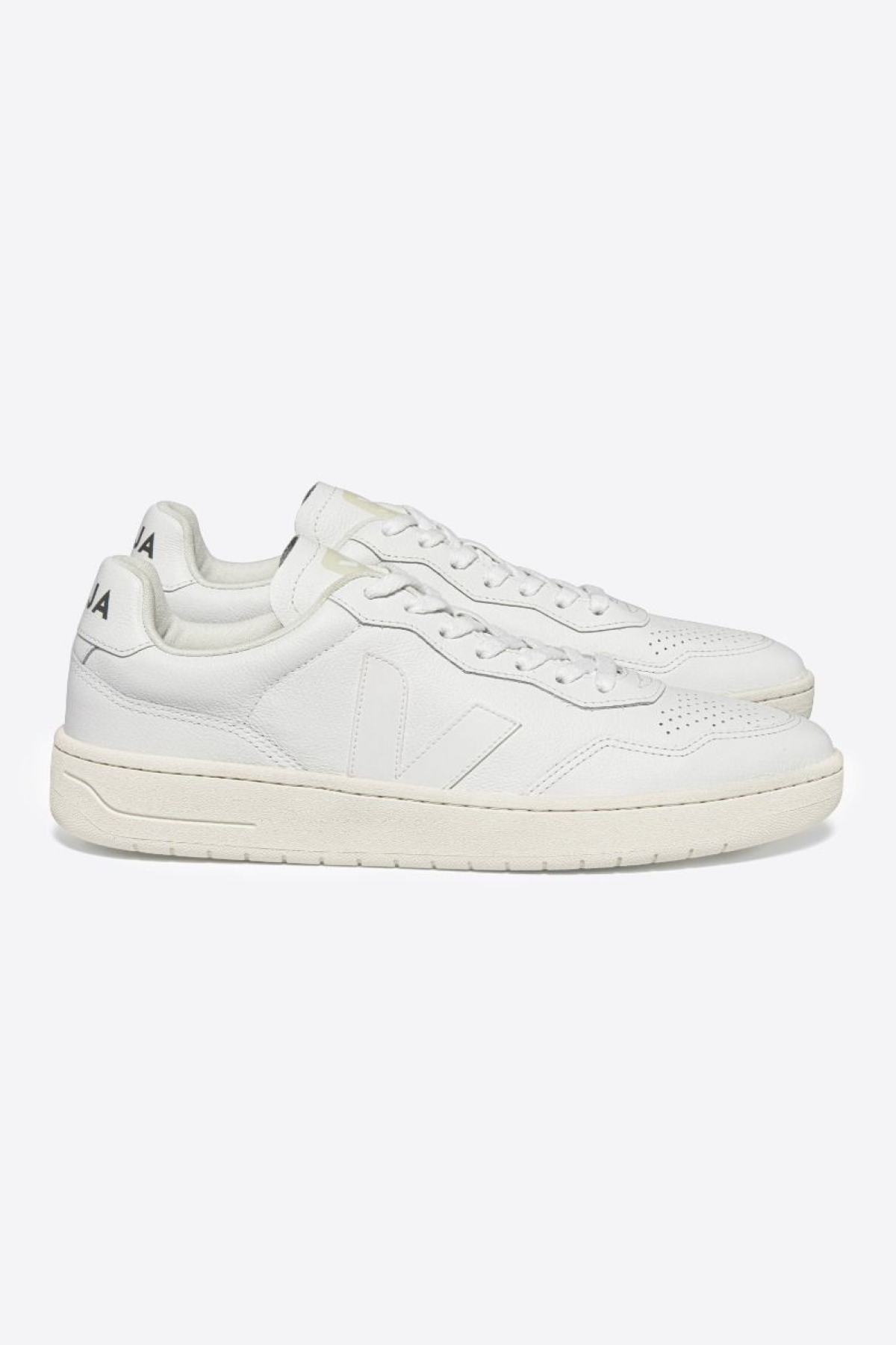 Veja  Mens V-90 O.T. Leather Sneakers - White/White