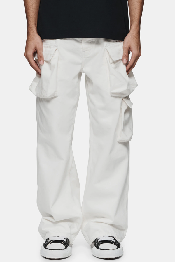 Purple P018 Triple Pocket Cargo - White - Due West