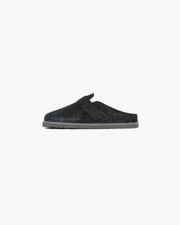 Represent Initial Sheep Fur Mules - Off Black - Due West