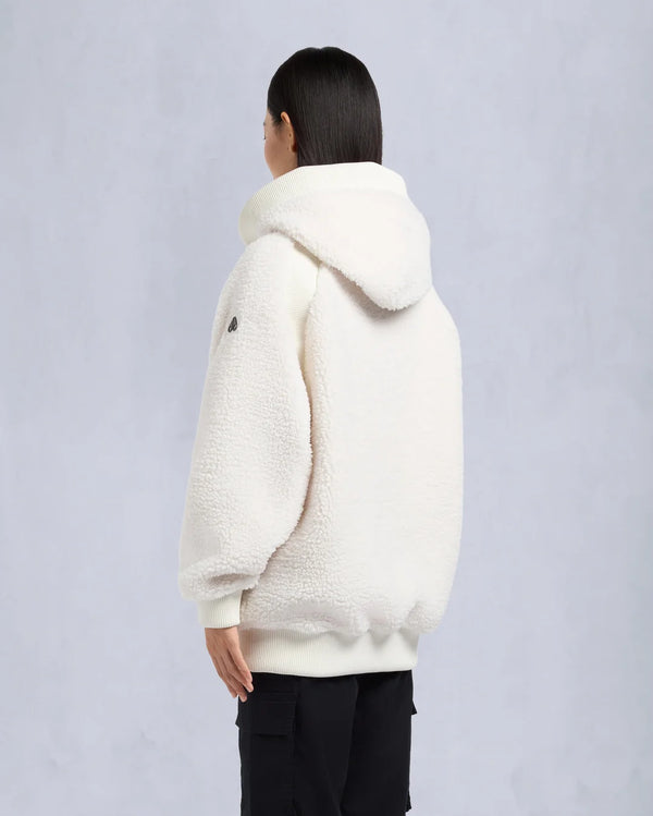 Moose Knuckles Womens Hoodie Holland Sherpa - Ivory - Due West