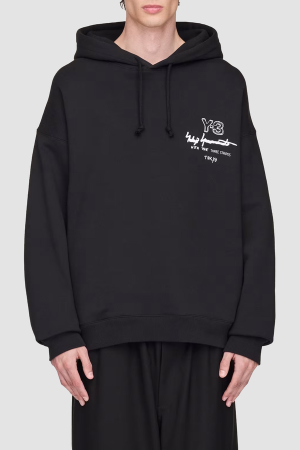 Y-3 Graphic FT Hoodie - Black - Due West