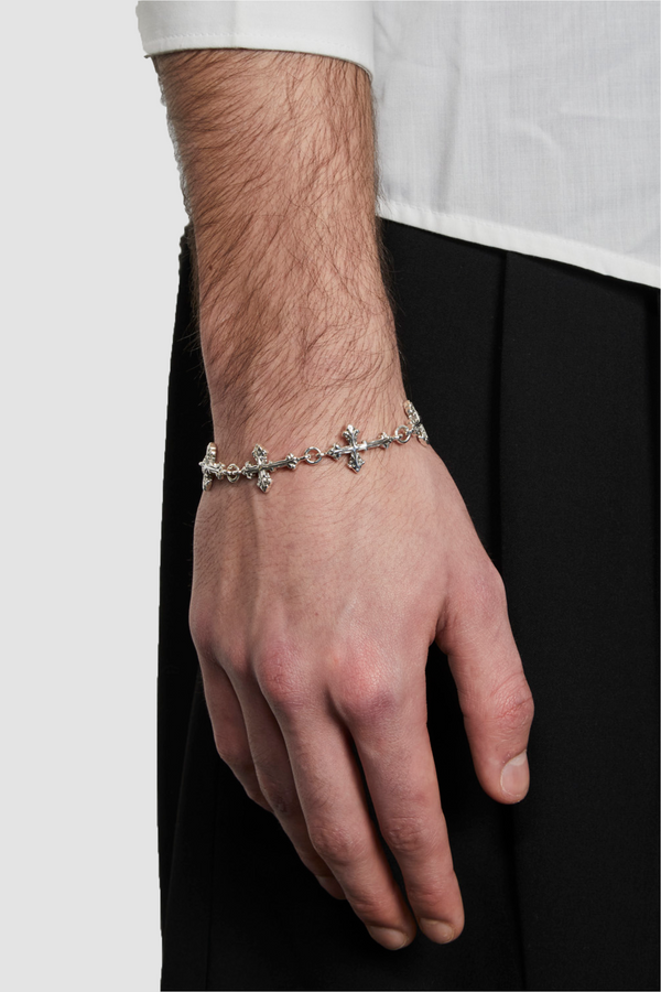 【RePLAY】BICOLOR CHAIN BRACELET Emanuele Bicocchi Large Multi Cross Bracelet - Silver - Due West