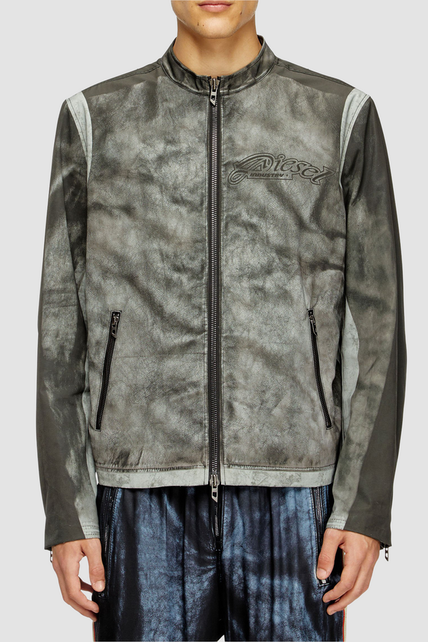 美品　DIESEL 25AW J-EVERT　ライダースジャケット　44サイズ DIESEL J-Evert Jacket - Grey - Due West