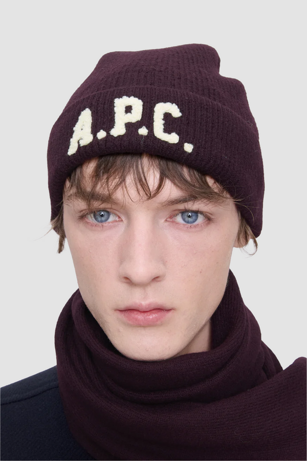 A.P.C. Axel Bonnet Beanie - Burgundy - Due West