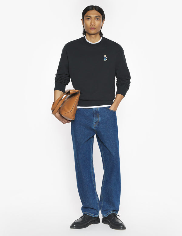 Maison Kitsuné Dressed Fox Crewneck - Black - Due West