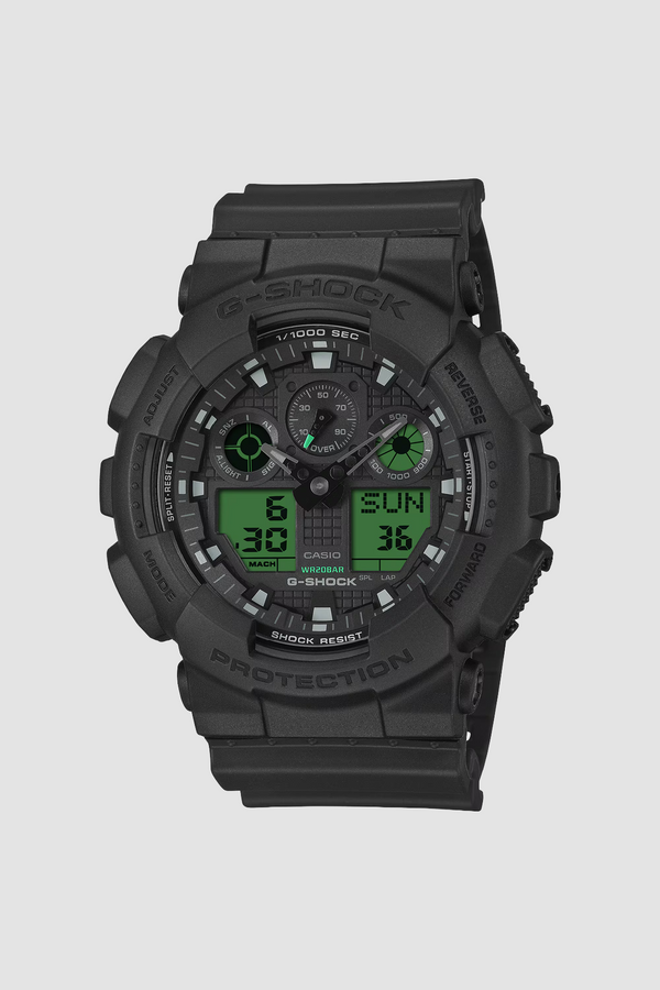 G-SHOCK GSG-100 ブラック/グリーン G-Shock GA-100BEG-1A Watch - Black/Electro Green - Due West