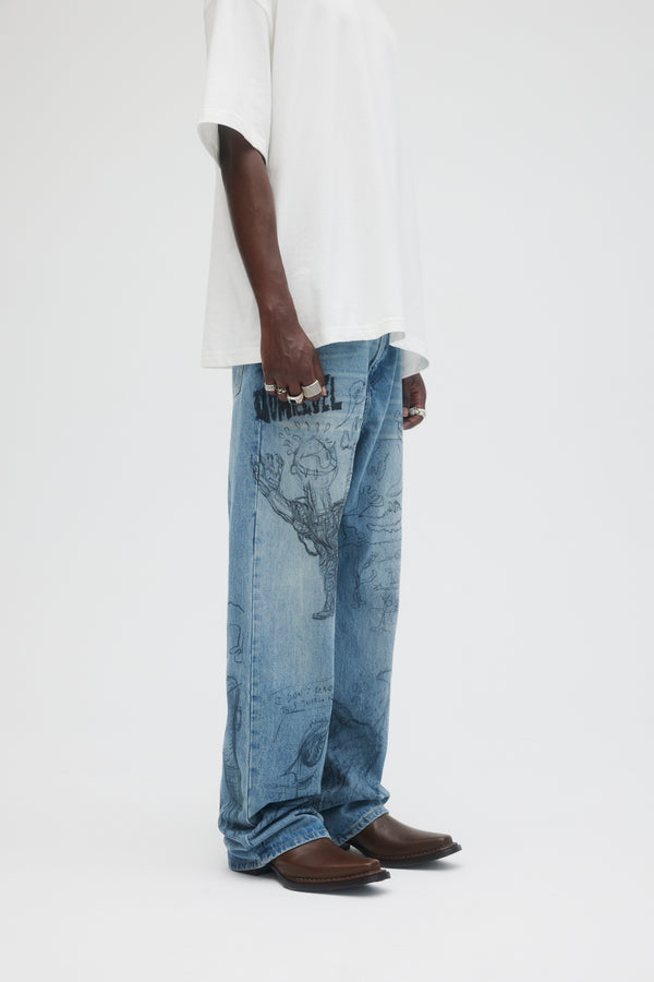 DOMREBEL Studio Bootcut Jeans - Light Blue - Due West