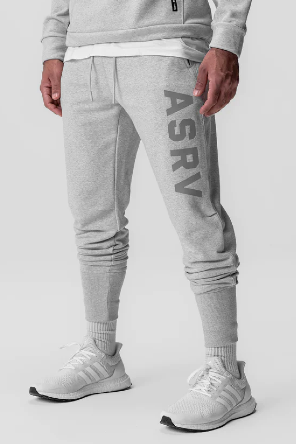 ASRV Tech Terry High Rib Jogger Pants Heather Grey Asrv L HEATHER GREY
