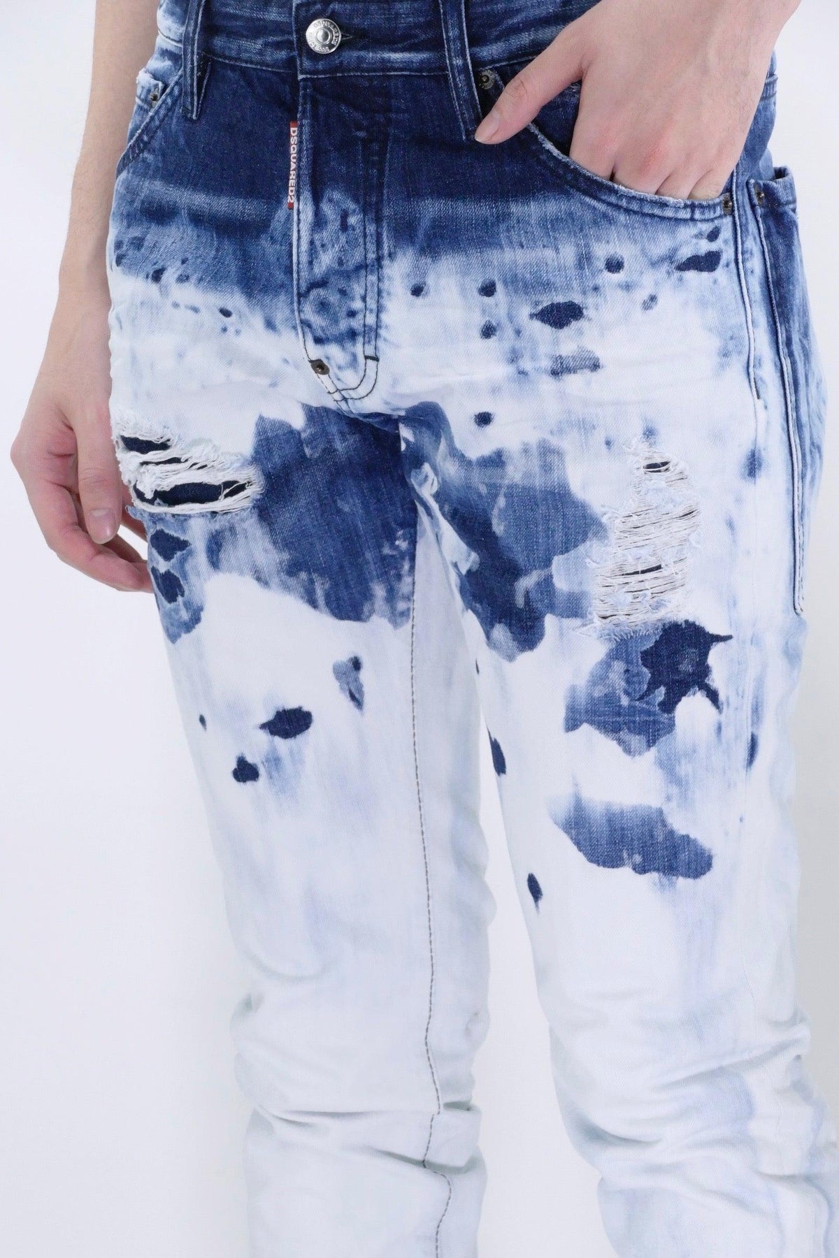 Dsquared2 Bleached Cool Guy Jeans - Navy/White - Due West