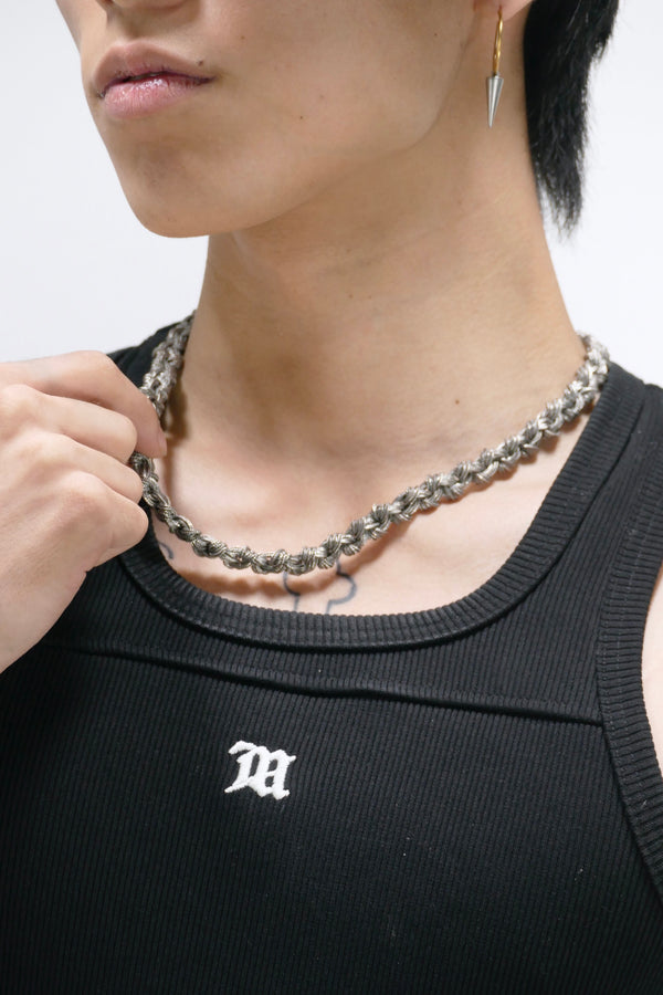 Emanuele Bicocchi Large Knot Braided Necklace - Silver - Due West