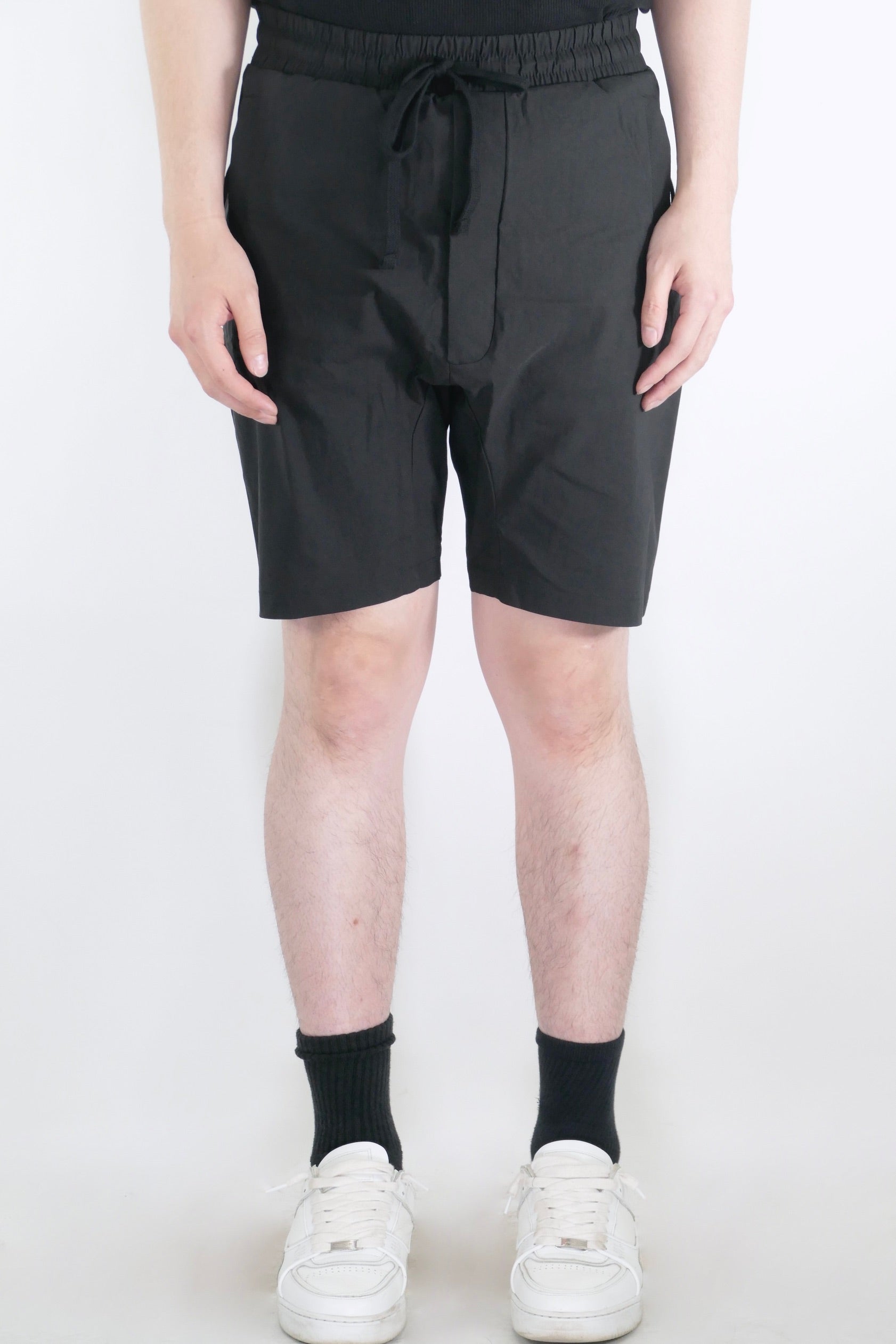 thom/krom M ST 355 Drop Crotch Drawstring Shorts - Black S / Black