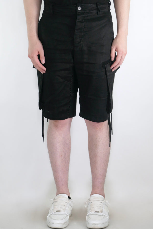 Masnada Drawstring Cargo Shorts - Black - Due West