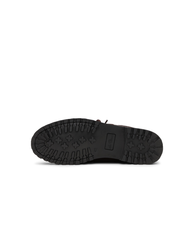 Les Deux Croco Mix Boat Shoes - Brown