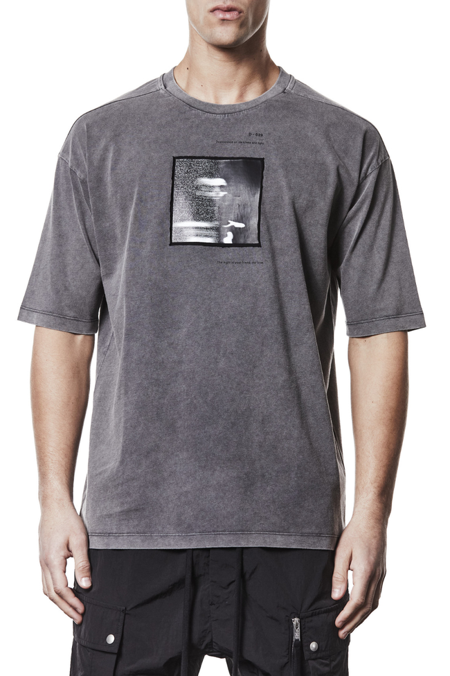 thom/krom M TS 876 Round Neck Print Tee - Used Grey