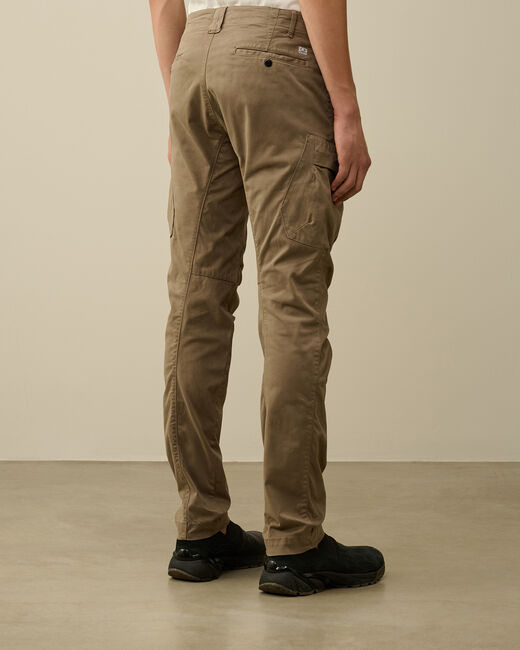 C.P. Company 121A Stretch Sateen Ergonomic Cargo Pants - Walnut Beige