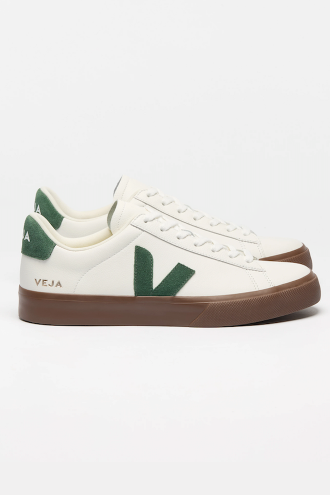 Veja Mens Campo ChromeFree Leather Sneakers - White/Cyprus