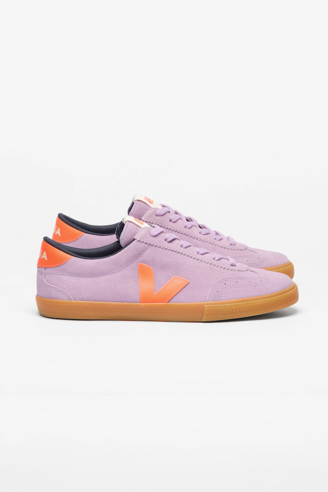 Veja Womens Volley Suede Sneakers - Orchid Fury/Natural