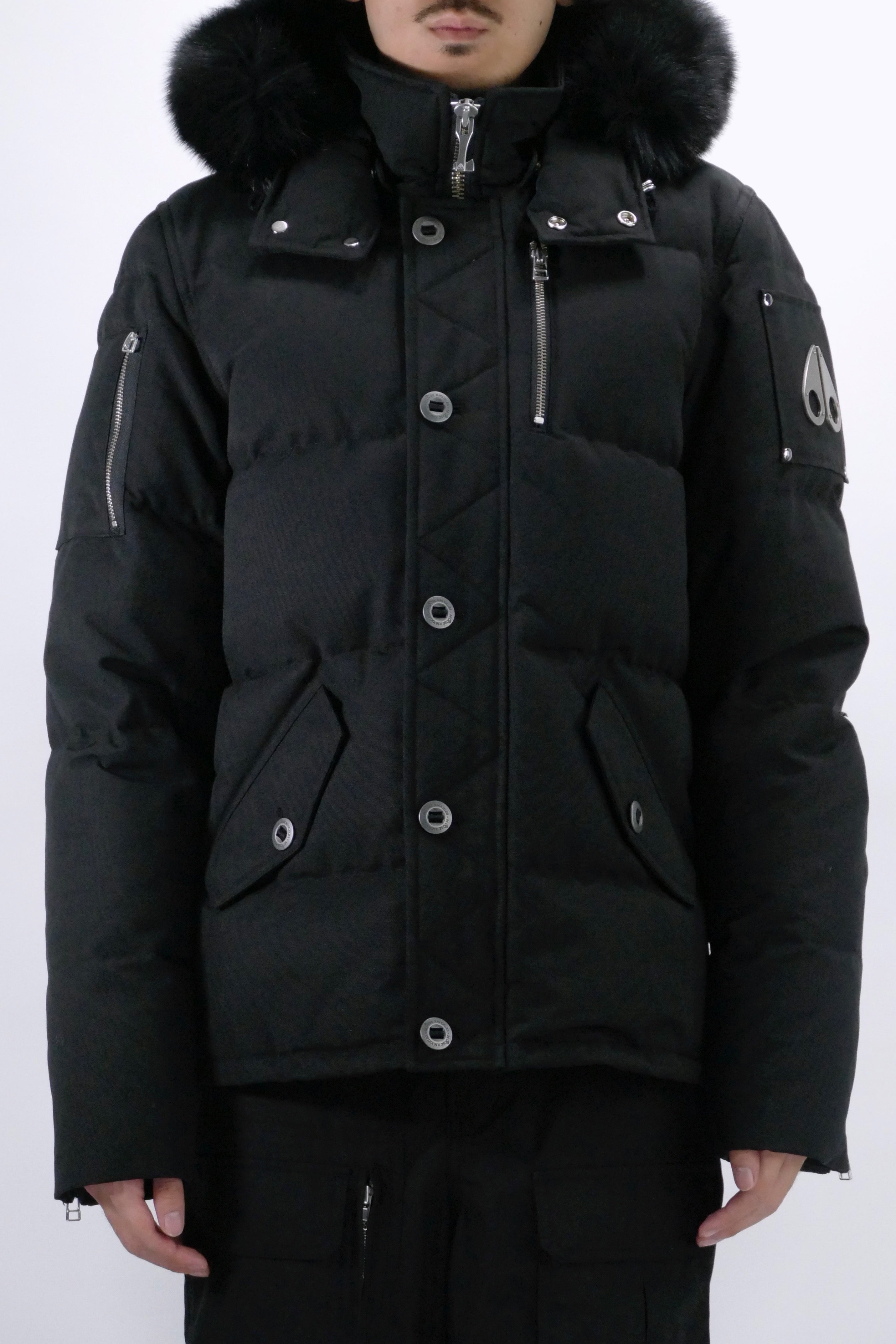 Moose Knuckles 確実正規品S ブラック/ナチュラル Moose Knuckles Women's Saskatchewan Parka - Granite w/Nat Fox