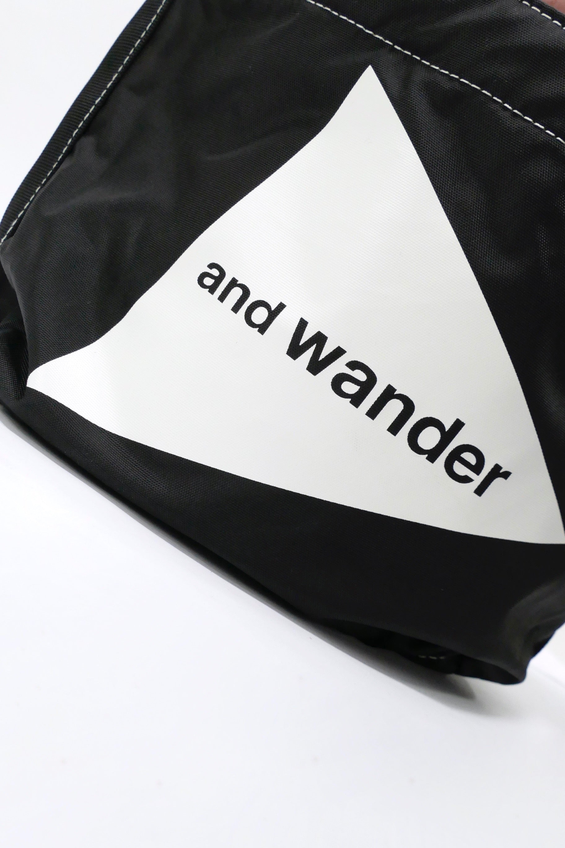 And Wander Mens Japanese CORDURA Logo Tote Bag Black