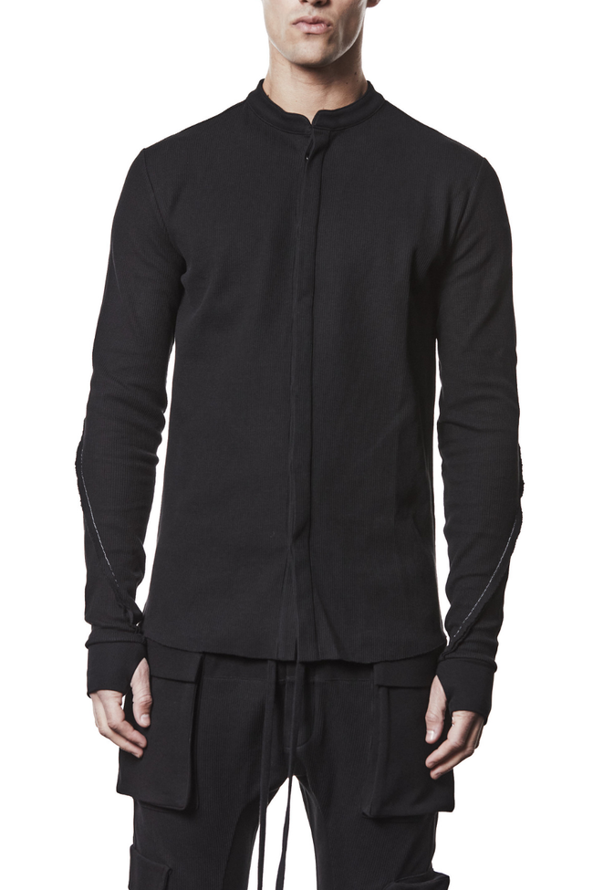 thom/krom M TS 894 Stand Up Collar Shirt - Black