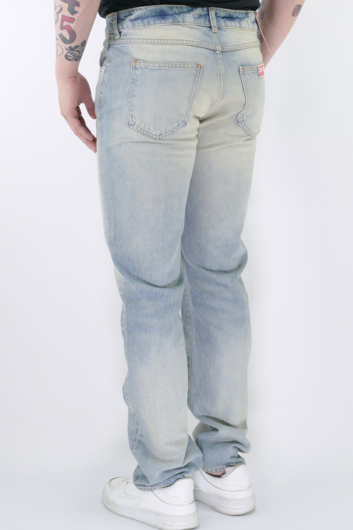 Kenzo Bara Stone Bleached Jeans - Dirty Blue