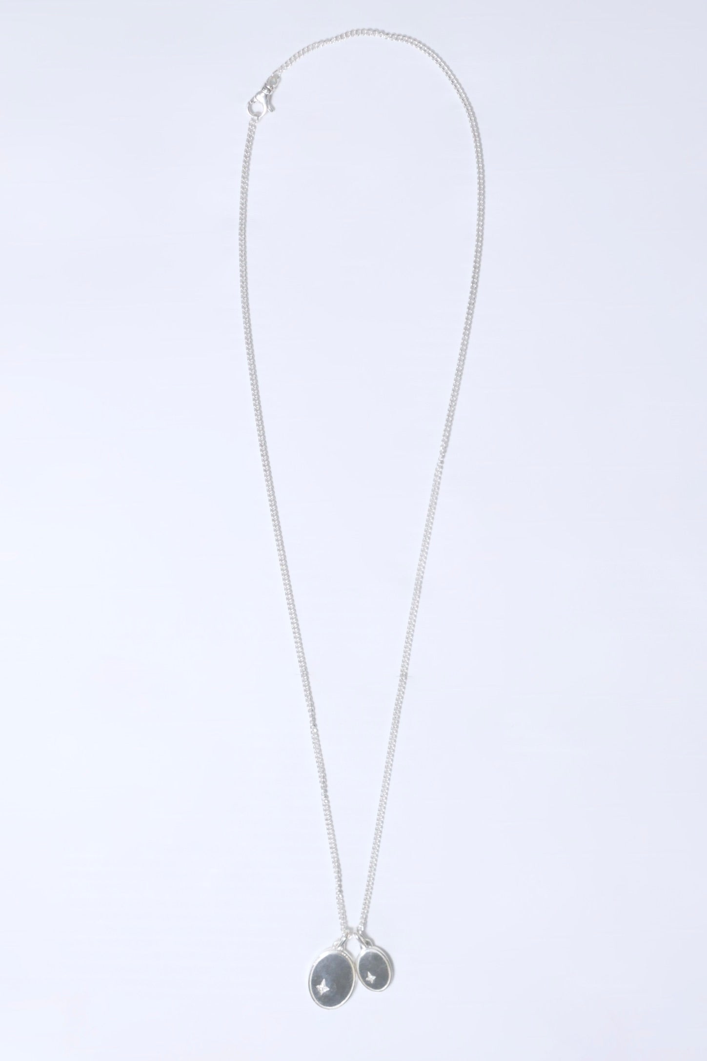 M.Cohen by MAOR Gudo Oval with Diamond Necklace - Silver