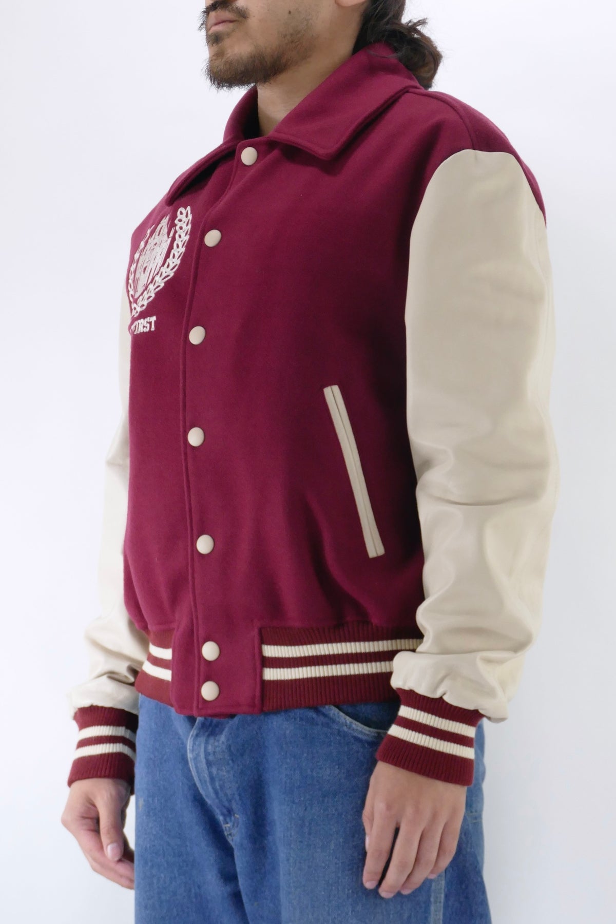 Family First Varsity College Jacket - Bordeaux
