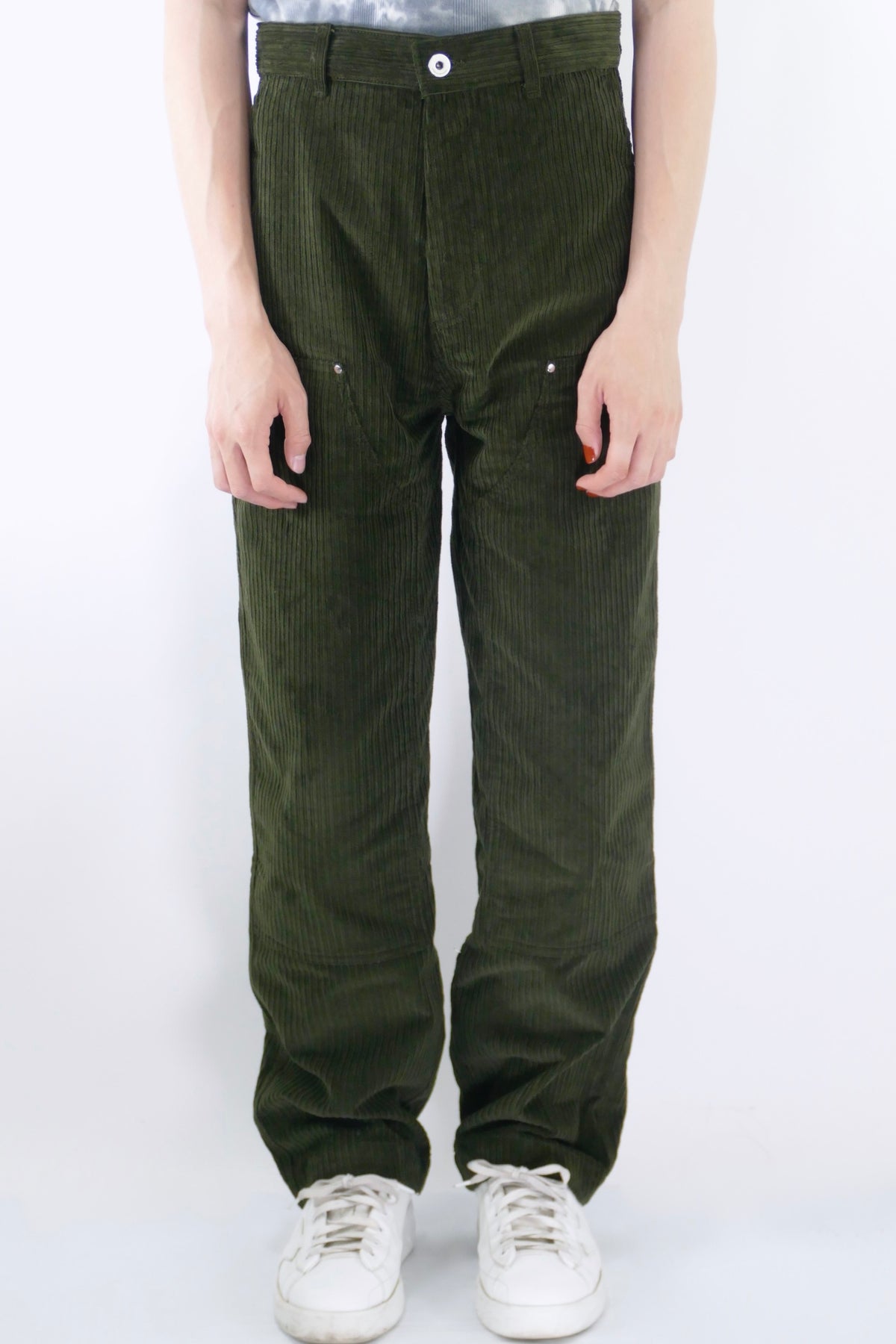 Drôle de Monsieur Le Pantalon Charpentier Corduroy Pants - Khaki/Green