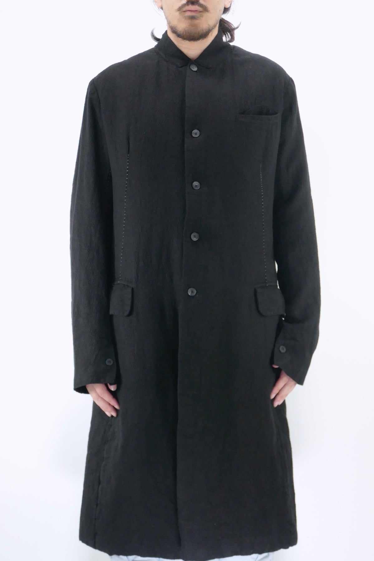 Masnada Crombie Coat - Black
