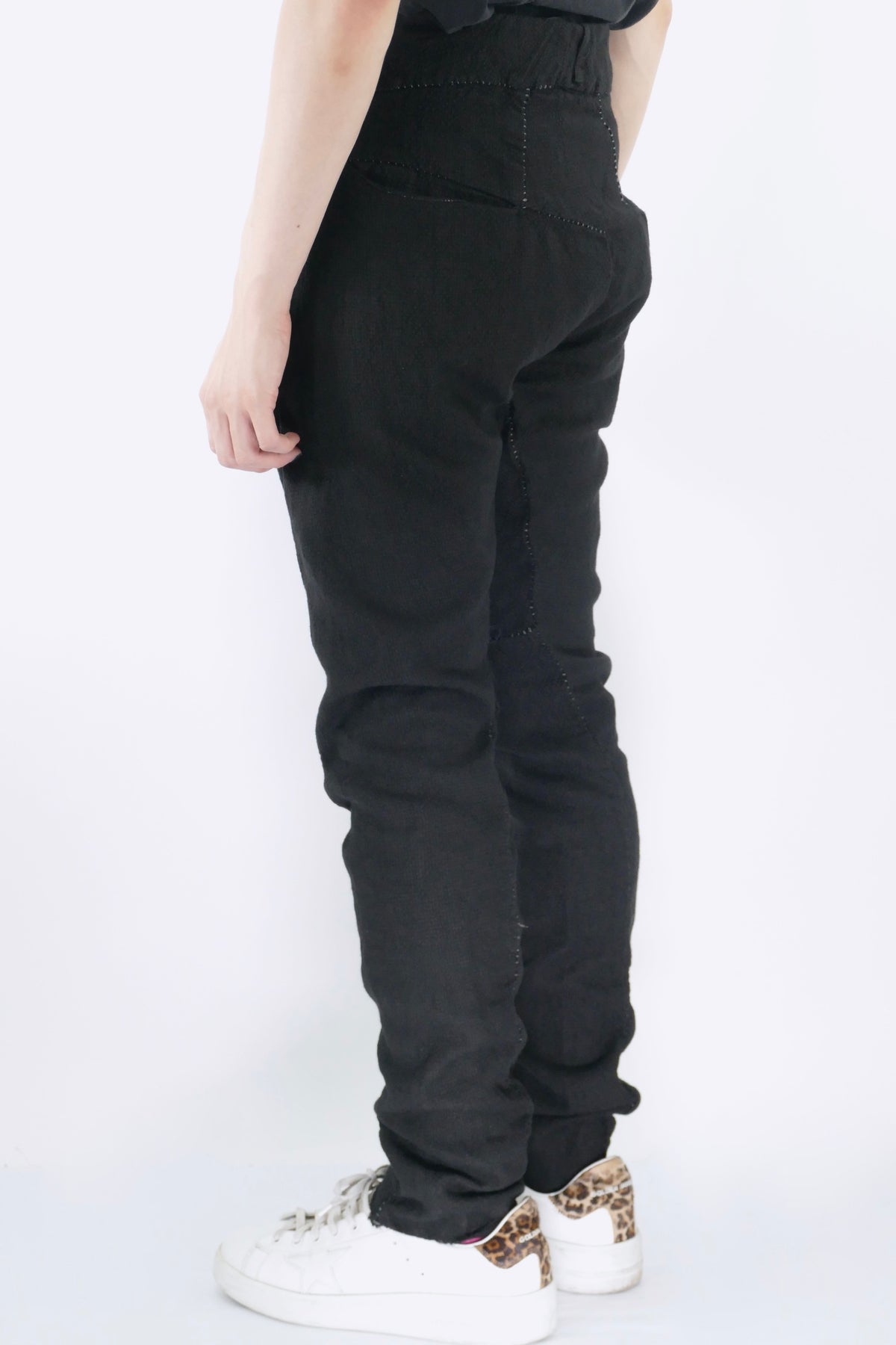 Masnada Slim Stitched Pants - Black