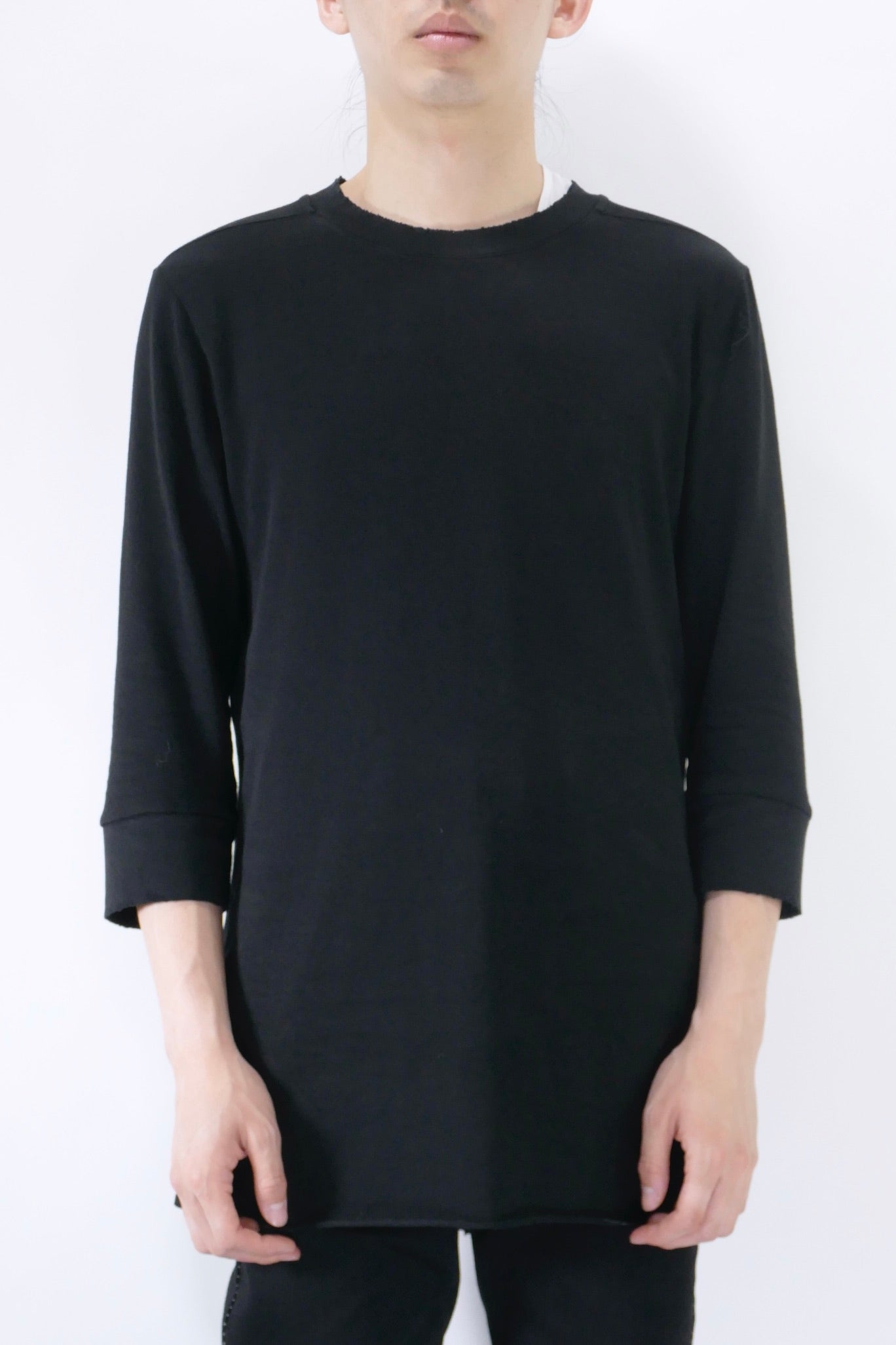 T-shirt noir THOM KROM coutures contrastées pour homme - FW21