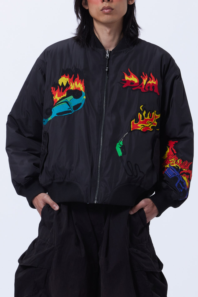 P.A.M. Engulfed Reversible Bomber Jacket - Black