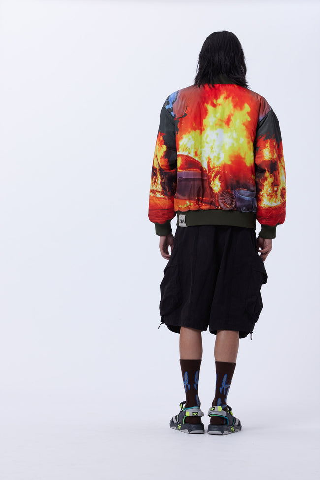 P.A.M. Engulfed Reversible Bomber Jacket - Black