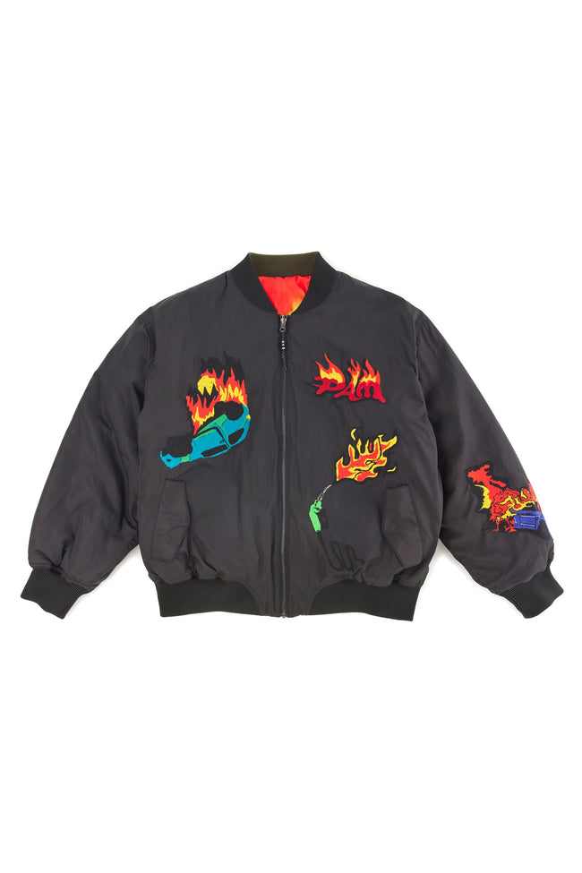 P.A.M. Engulfed Reversible Bomber Jacket - Black