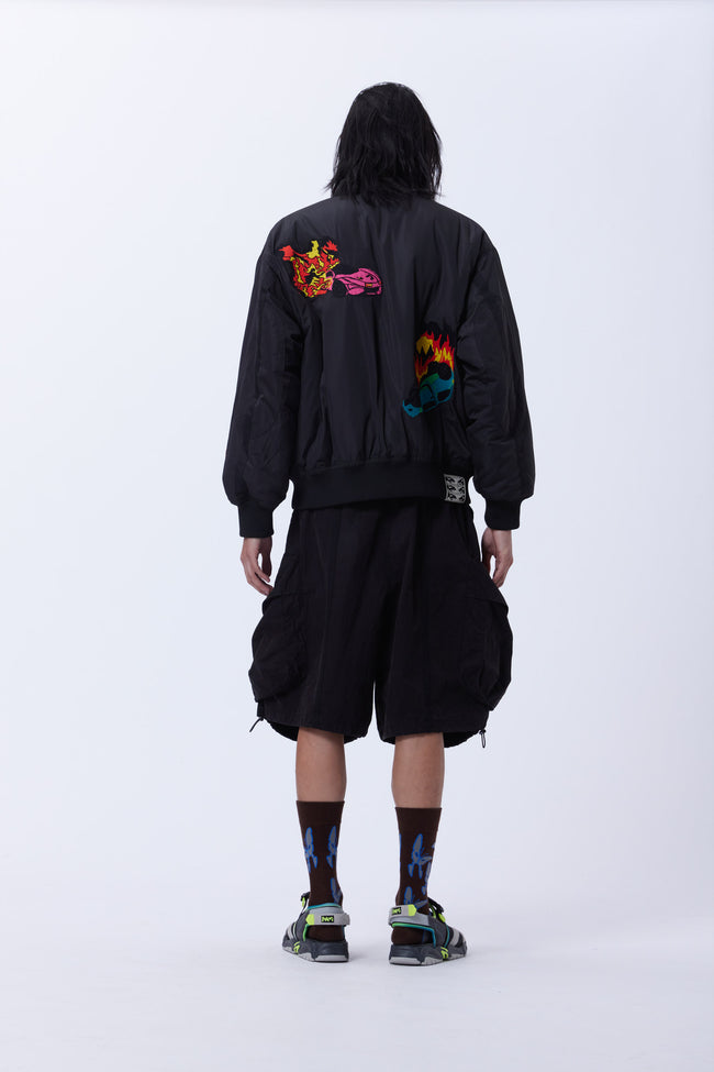 P.A.M. Engulfed Reversible Bomber Jacket - Black