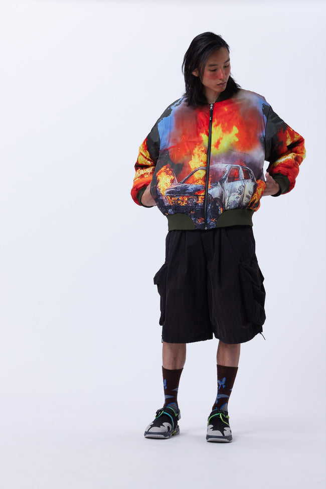P.A.M. Engulfed Reversible Bomber Jacket - Black