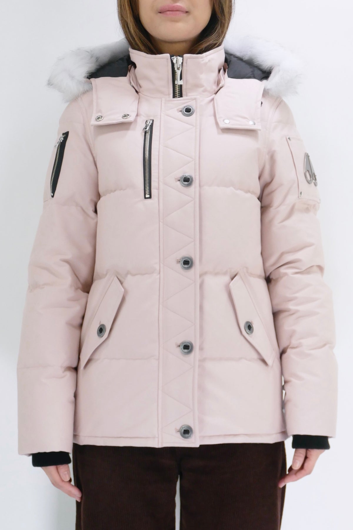 Moose Knuckles Womens Down Jacket 3Q Shearling - Dusy Rose/Natural