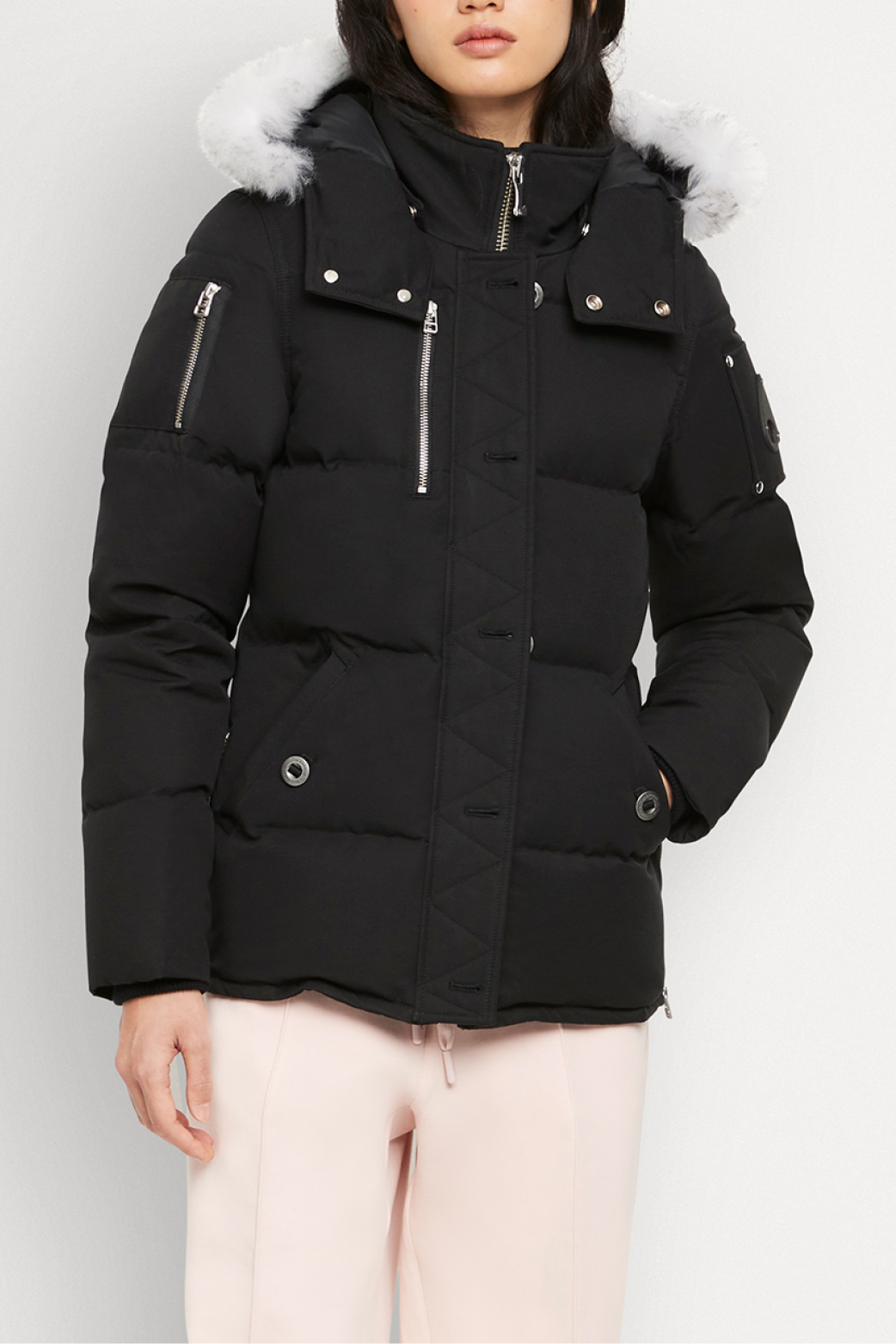 Moose Knuckles Womens Down Jacket 3Q Shearling - Black/Natutal Moose Knuckles Womens Down Jacket 3Q Shearling - Black/Natutal