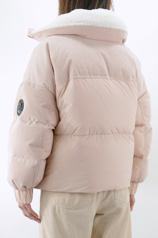 Moose Knuckles Womens Down Jacket Corduroy Elmira - Dusty Rose