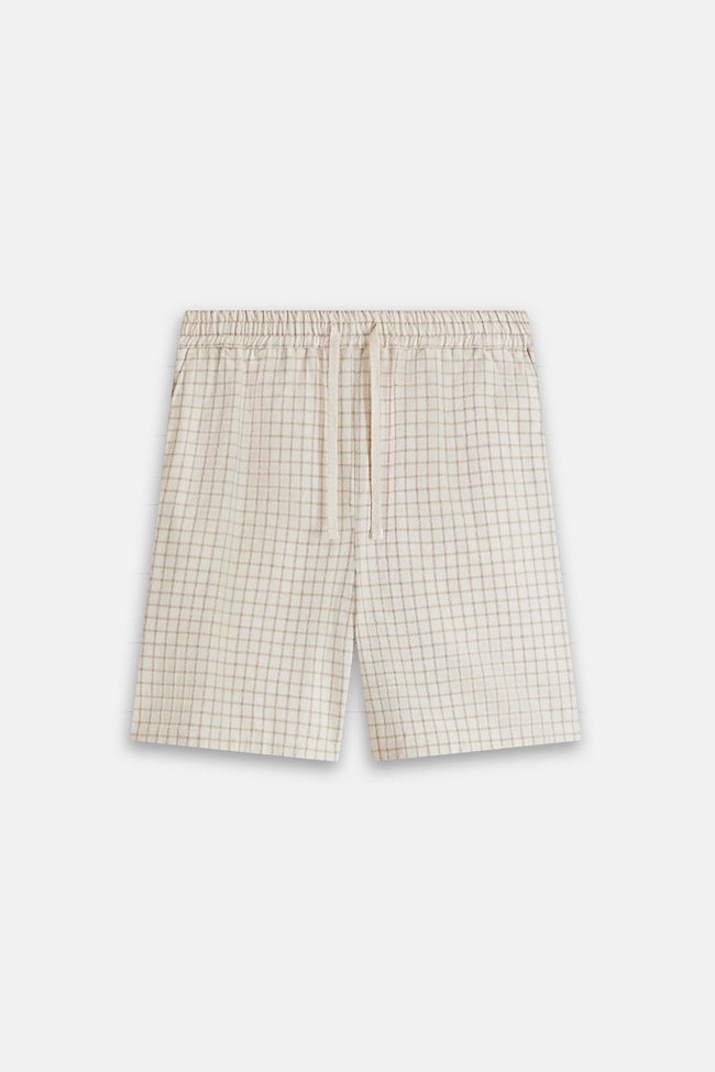 Drôle de Monsieur Carreaux Shorts - Beige