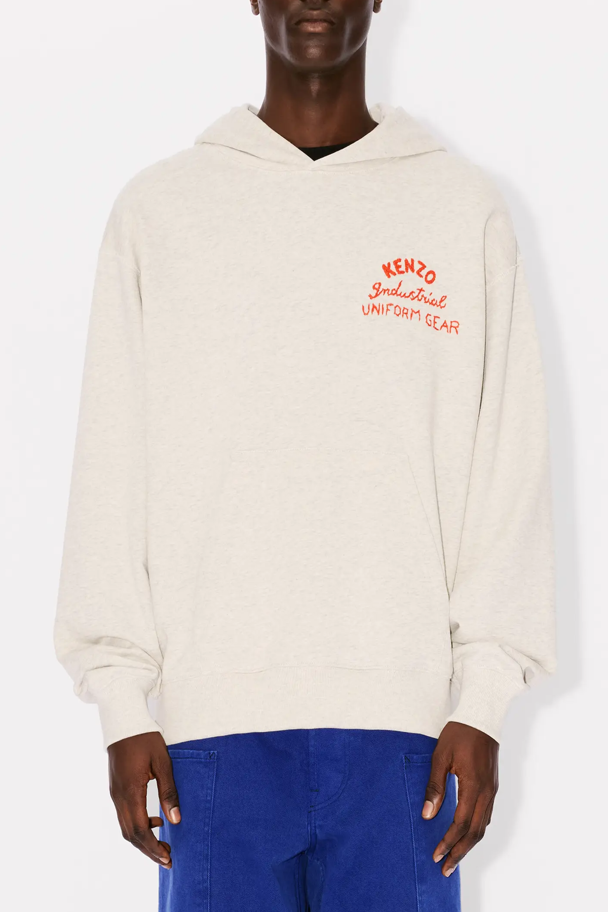 Kenzo Drawn Varsity Hoodie Grey1