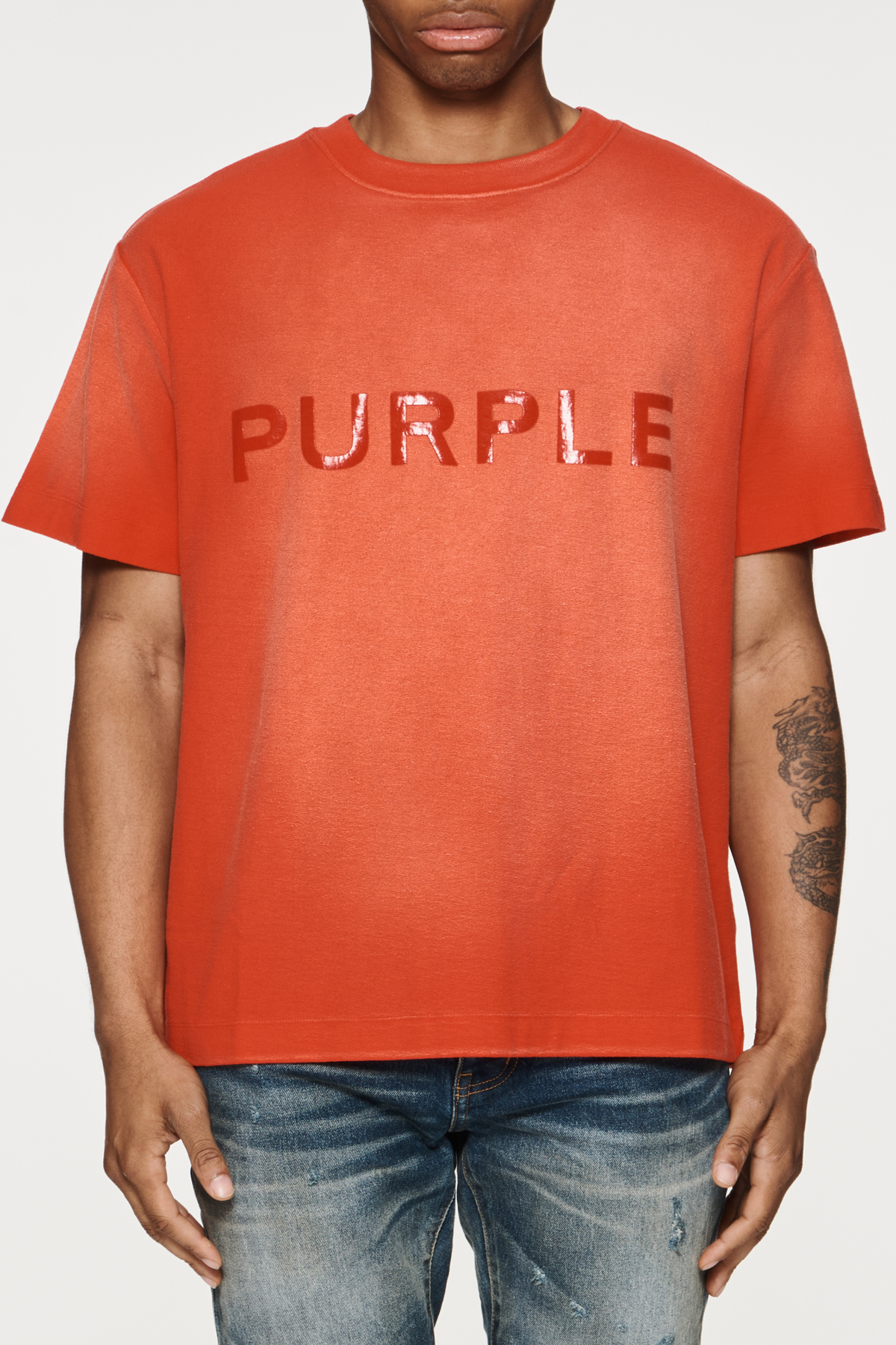 Purple Brand Wordmark Tee - Red