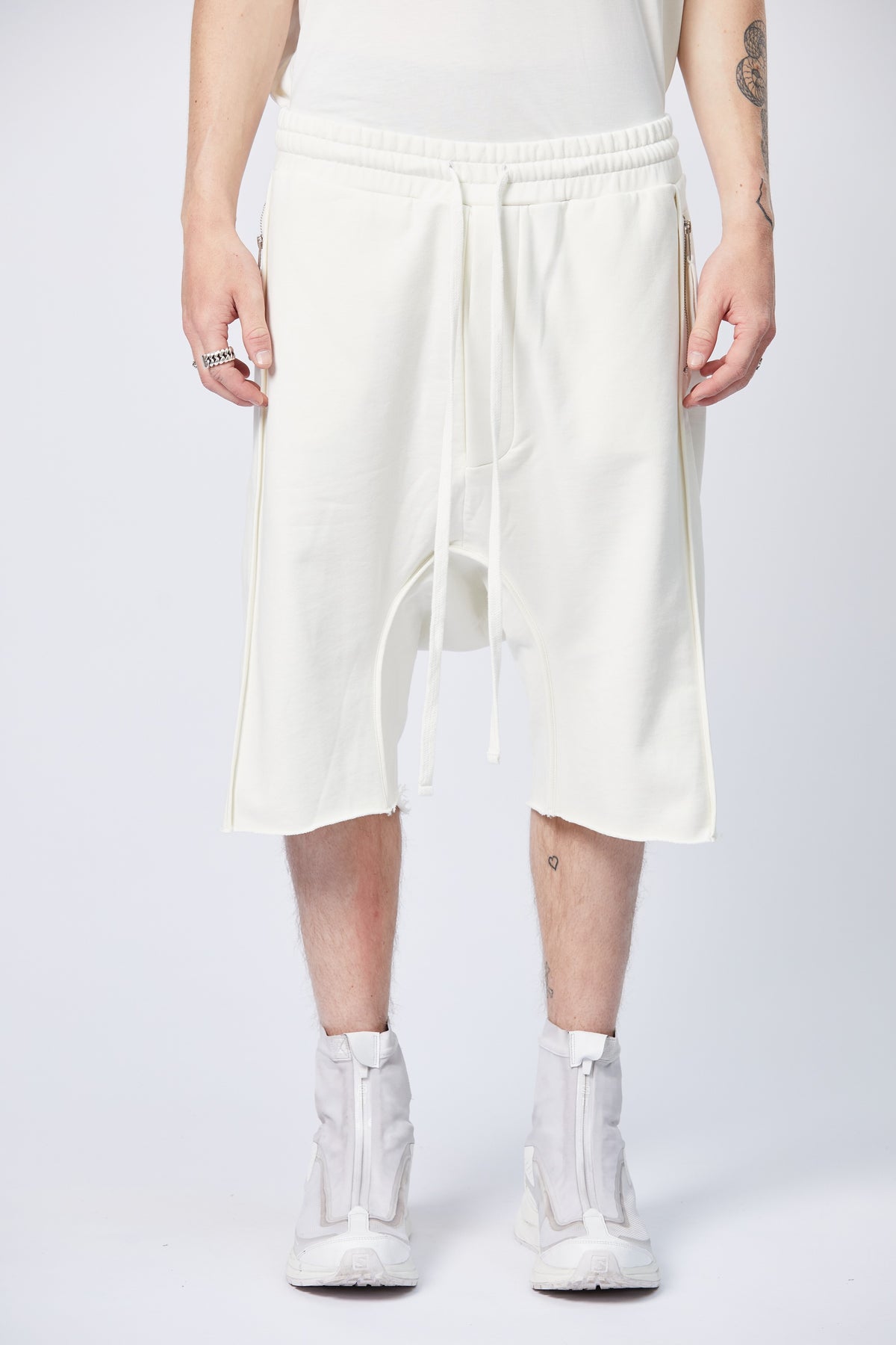 thom/krom M ST 434 Drop Crotch Long Shorts - Cream