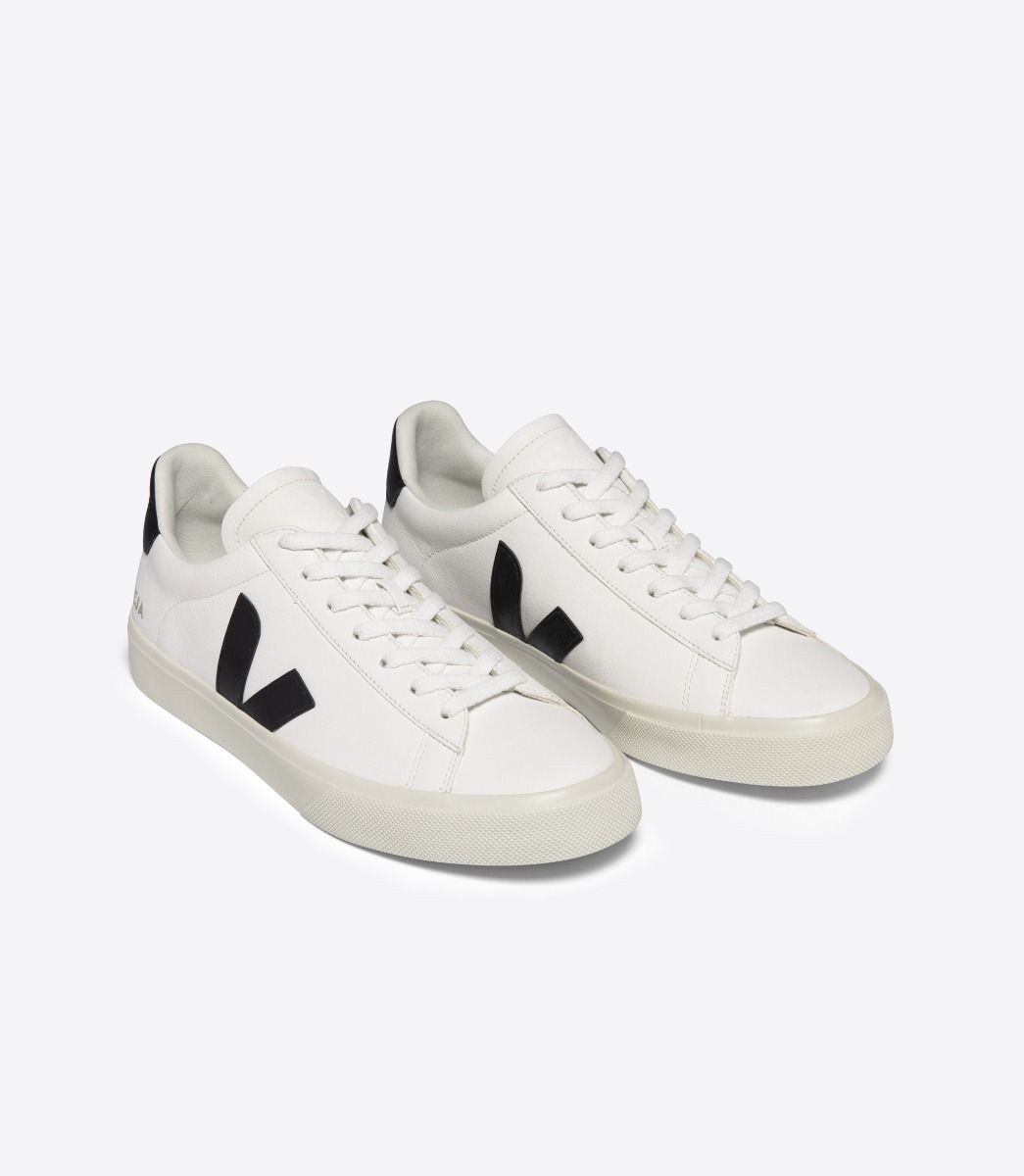 Veja Mens Campo ChromeFree Leather Sneakers - White/Black