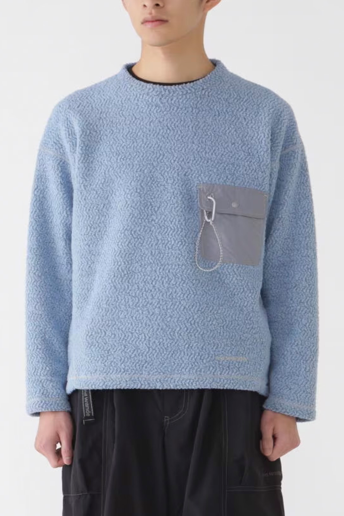 and Wander Re Wool JQ Crewneck Sweater - Blue