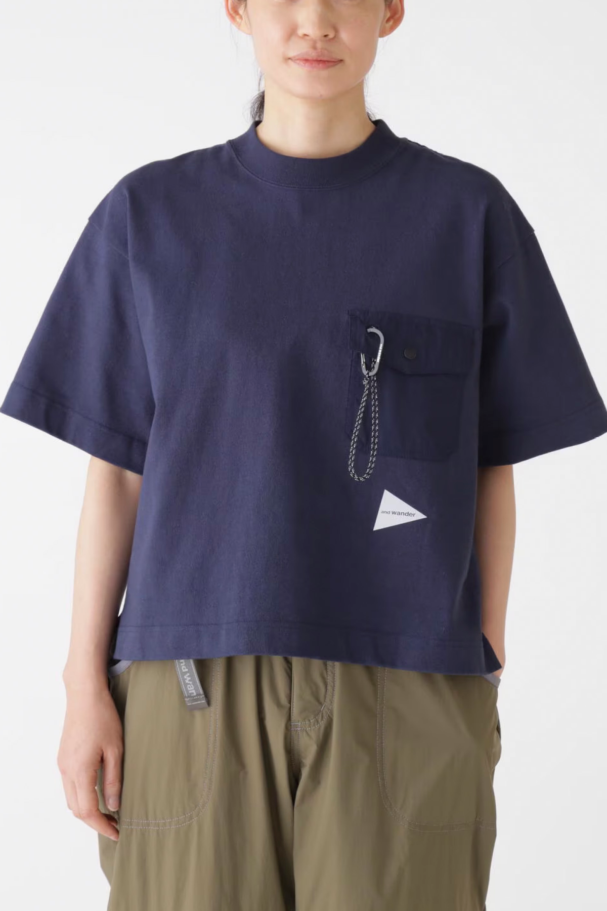 and Wander Heavy Cotton Pocket Tee - Navy