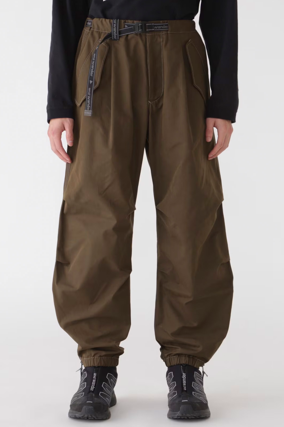 and Wander High Count Cloth Zip Hem Pants - Khaki