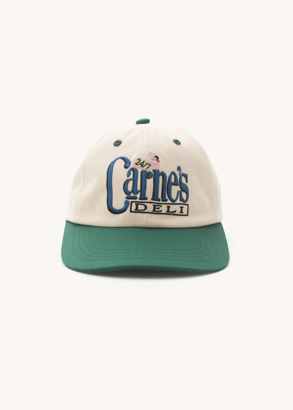 Carne Bollente Carne Deli 24/7 Hat - Cream/Green